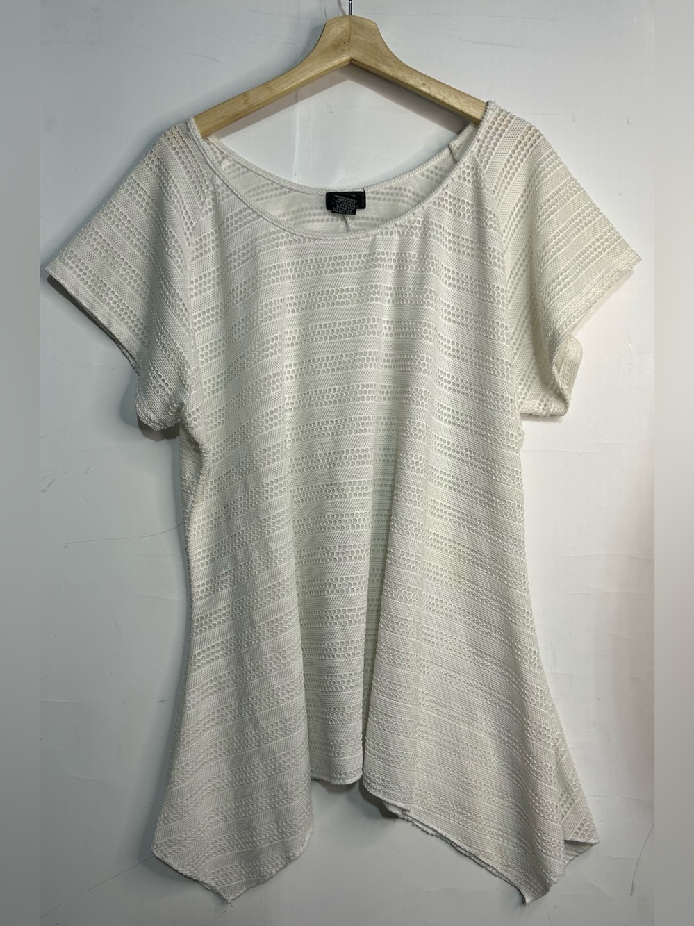 Shannon Ford New York White Lace Asymmetrical Blouse 3X
